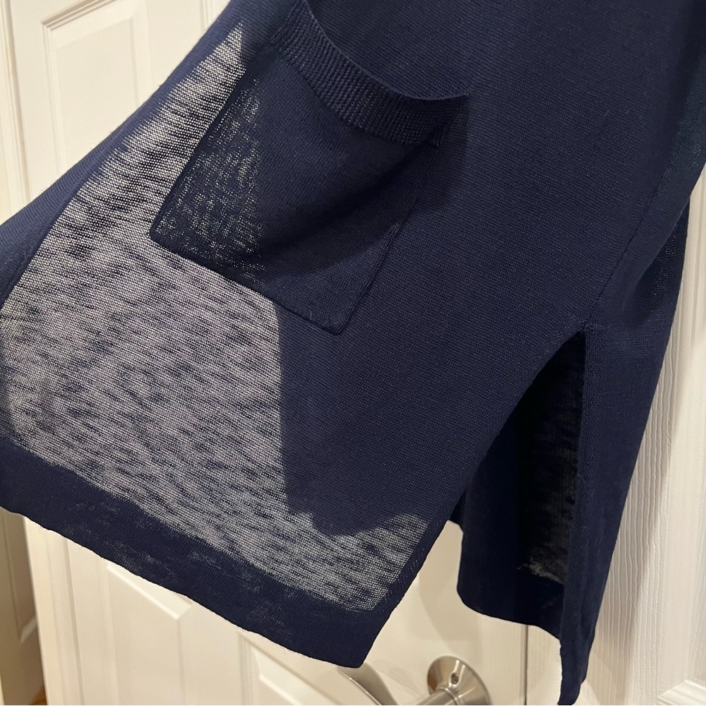 Chico's Open Front Cardigan Sweater Sheer Classic Navy Womens 0P Small Petite - Picture 5 of 7